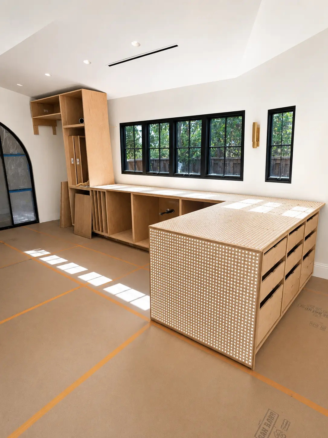 Illuminated diffusion substrate beneath the kitchen counter and island