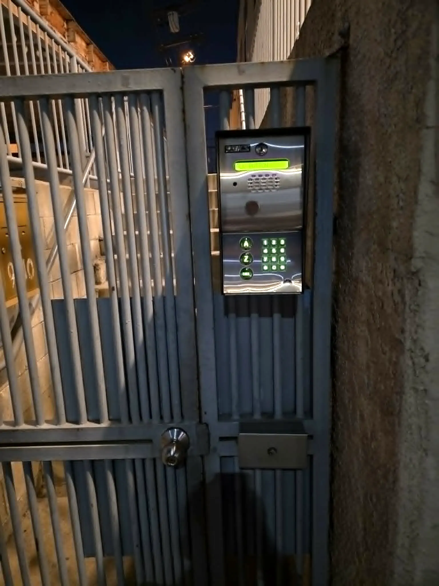 Gate intercom at the controlled entrance to a Hollywood residential property