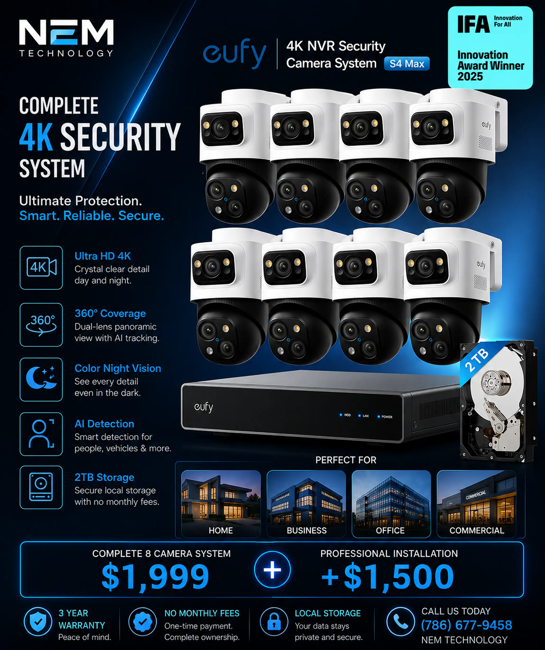 eufy S4 Max eight-camera 4K security system special offer from NEM Technology